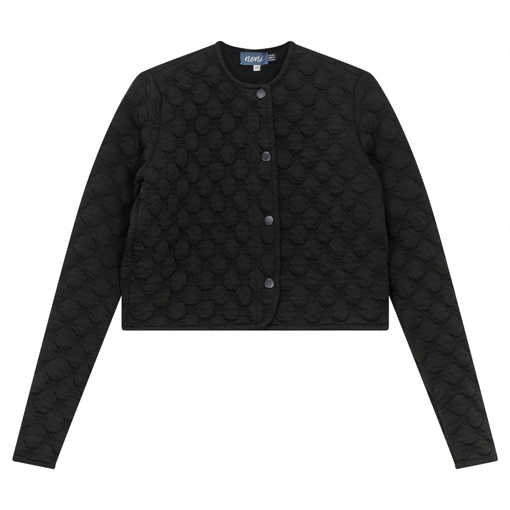 Cropped Quilted Cardigan