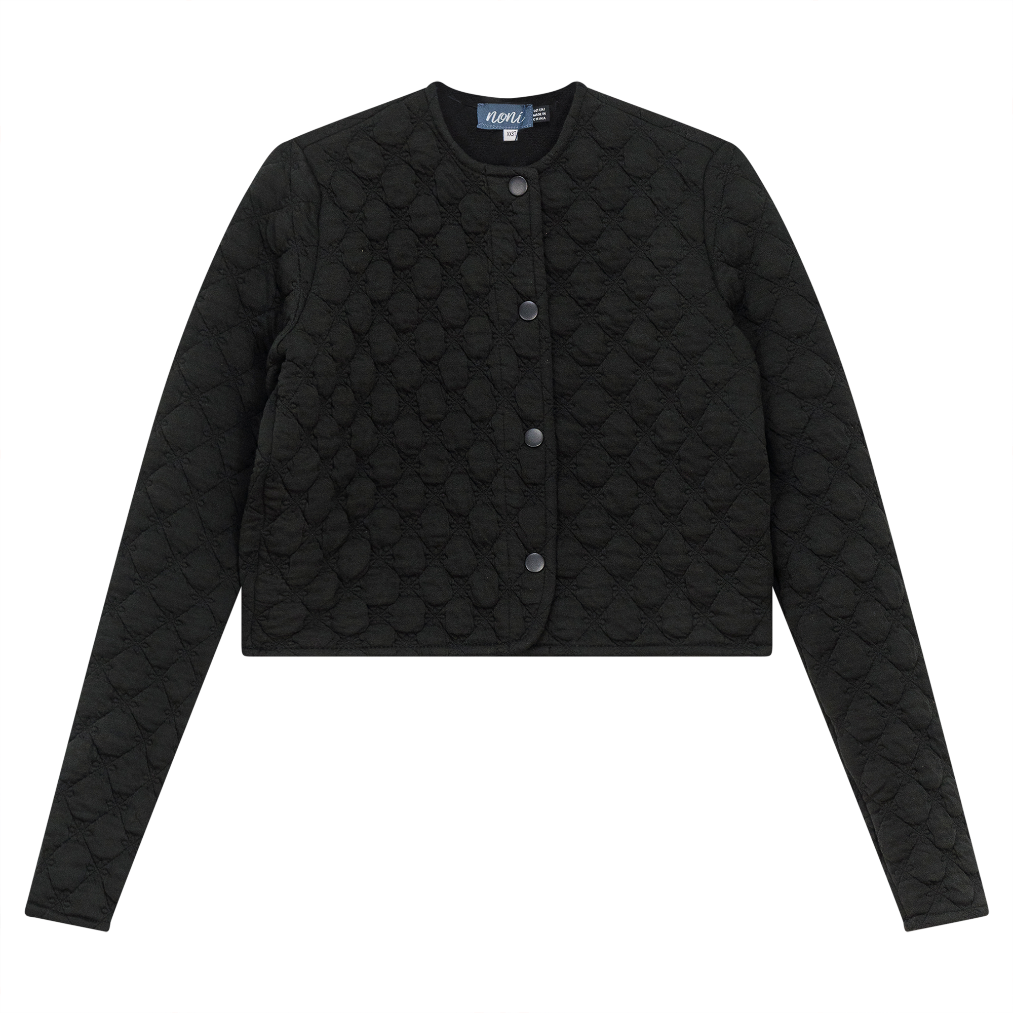 Cropped Quilted Cardigan