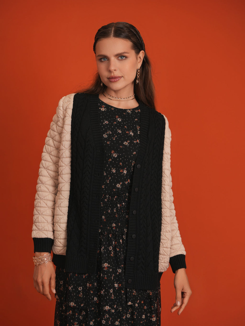 Quilted Knit Cardigan