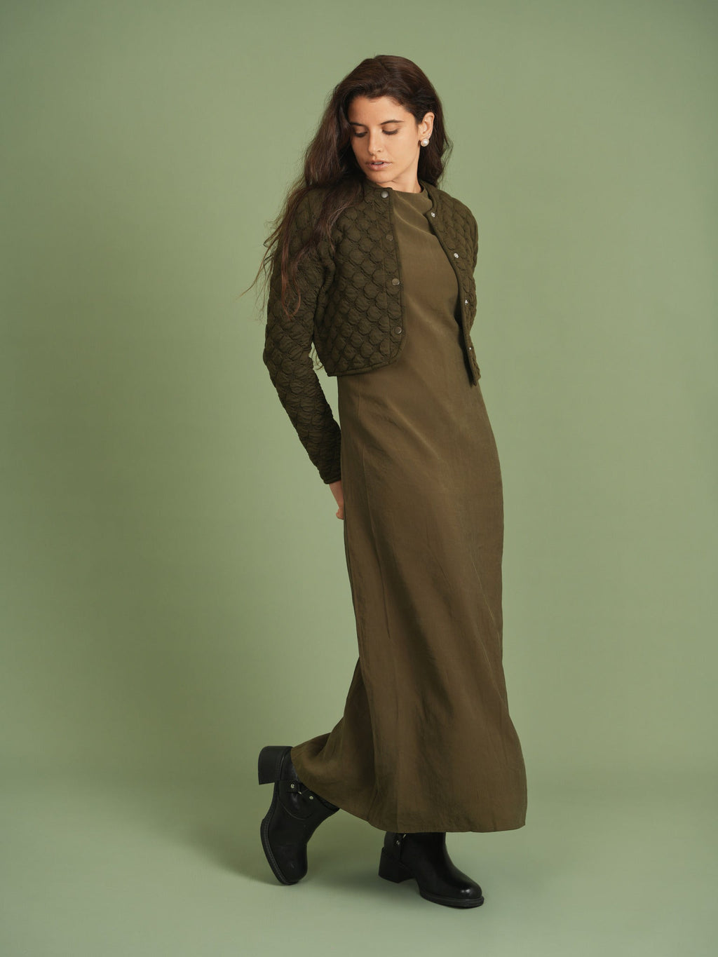 V-Neck Suede Jumper