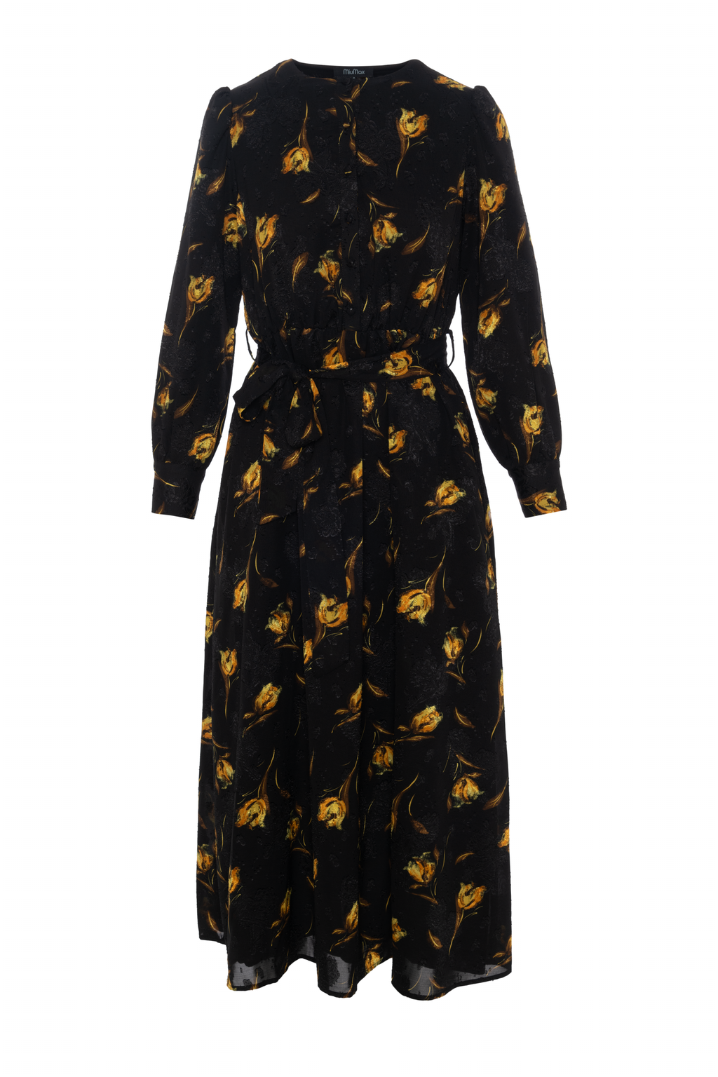 Printed Satin A line Dress