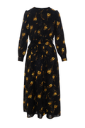 Printed Satin A line Dress