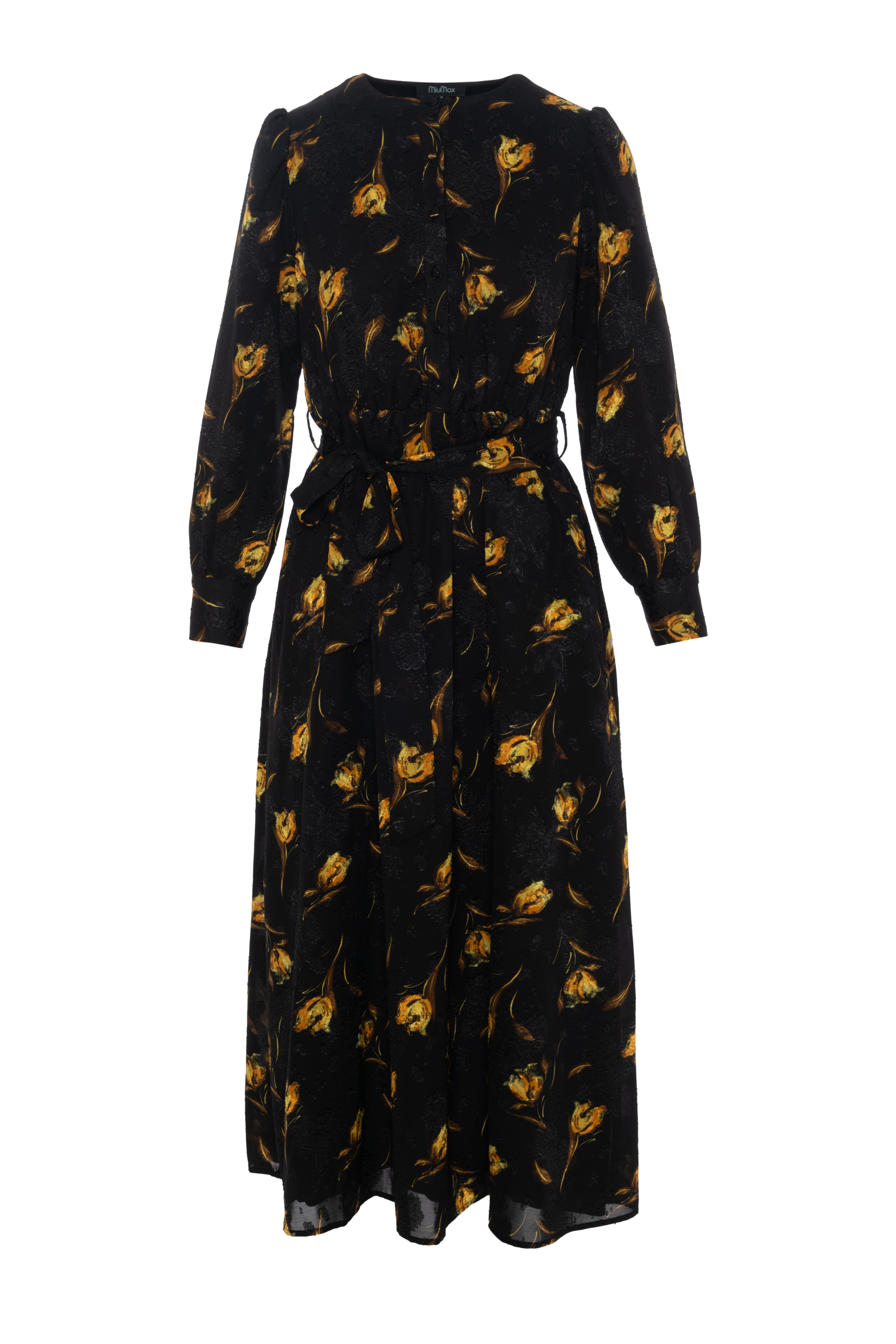 Printed Satin A line Dress