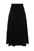 Ponte Top Stitch Paneled A Line Midi Skirt