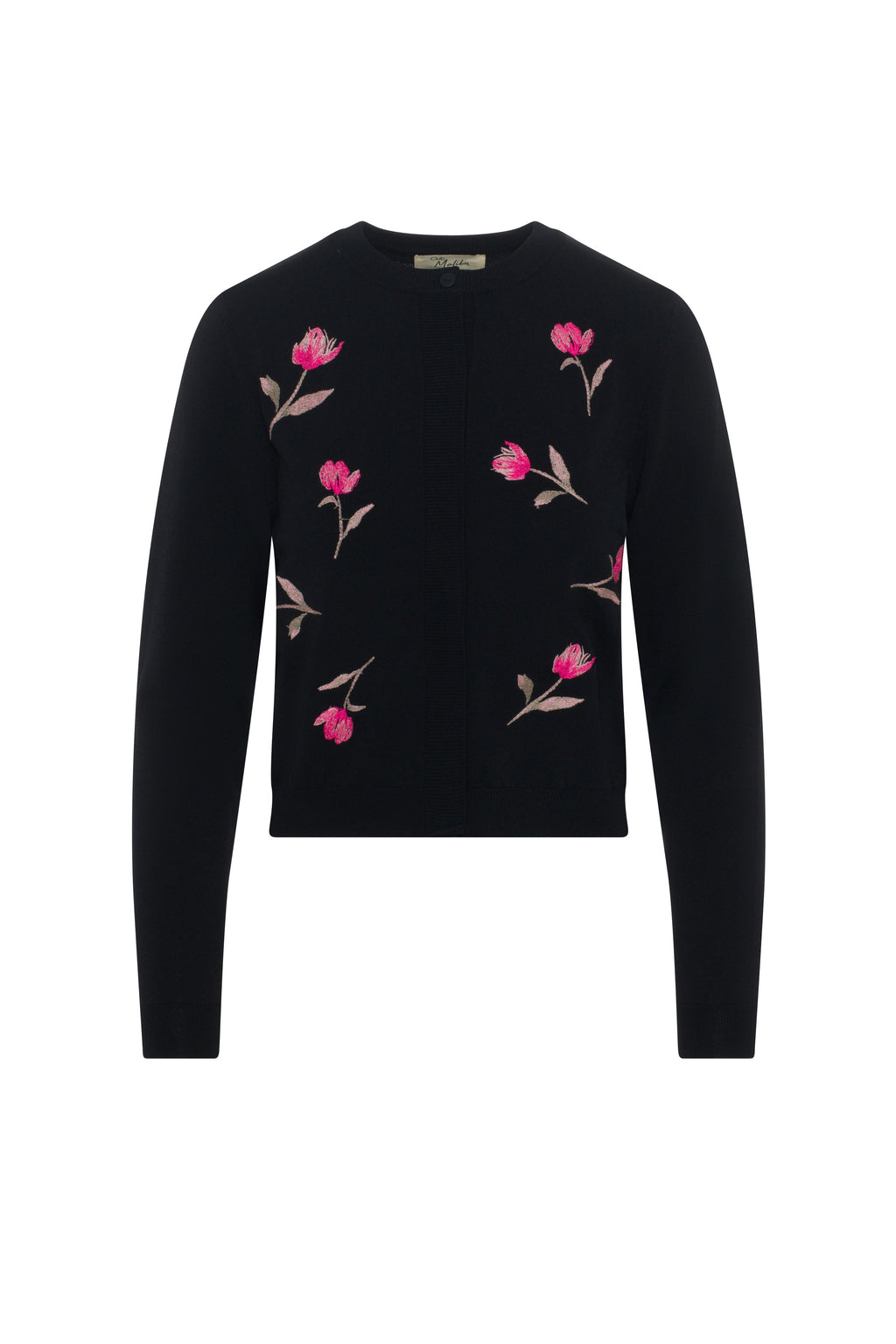Emboidered Knit Cropped Cardigan