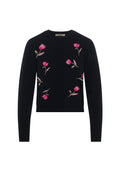 Emboidered Knit Cropped Cardigan