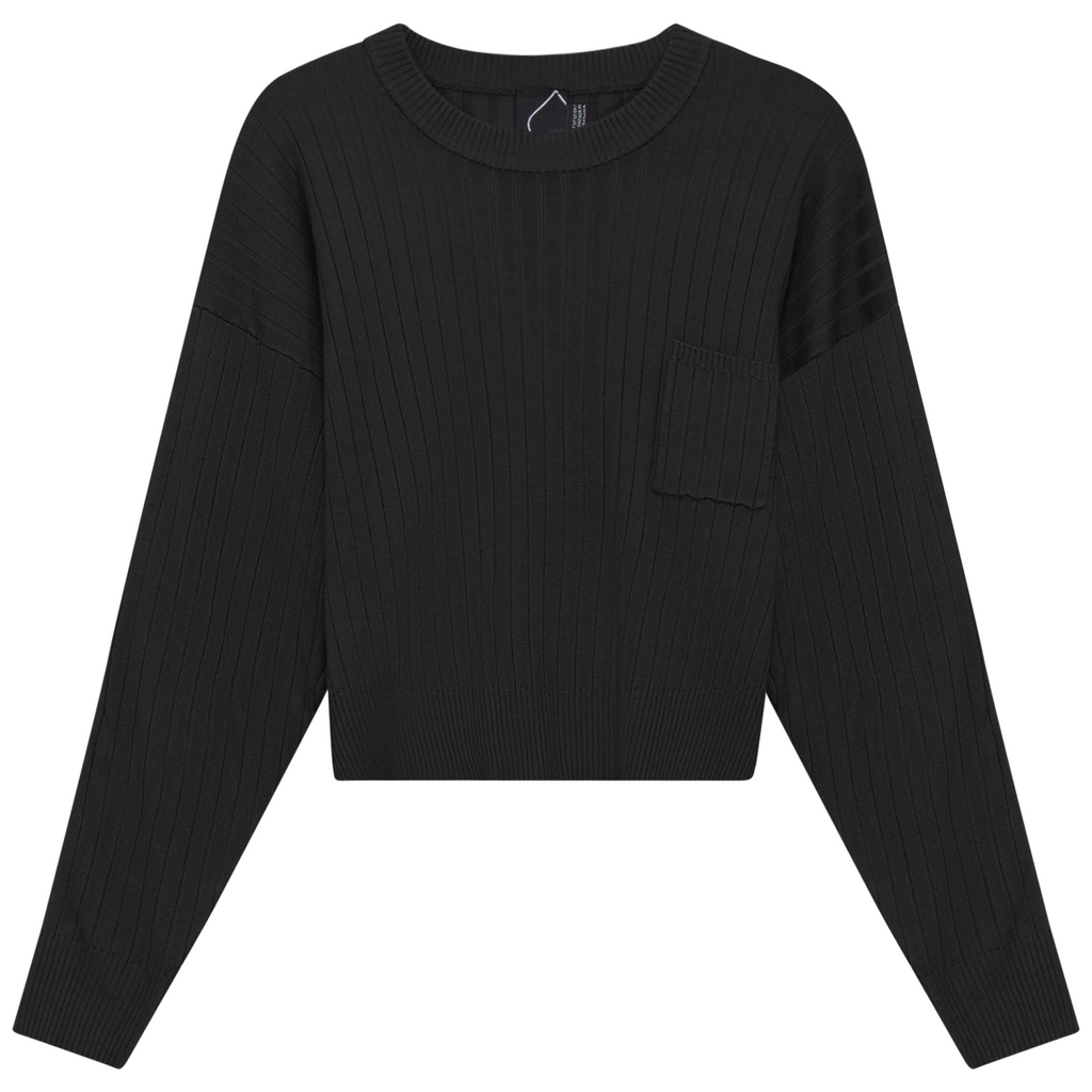Cropped Loose Pocket Sweater