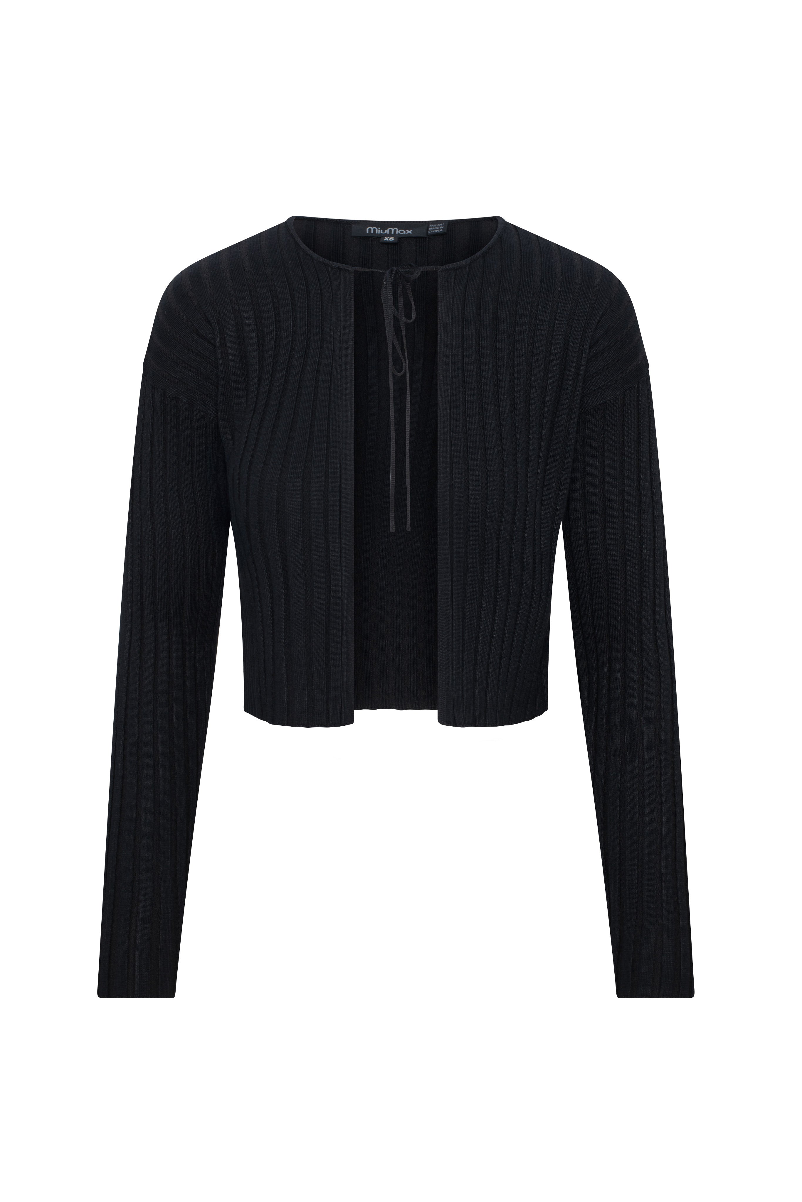 Cropped Knit Tie Cardigan