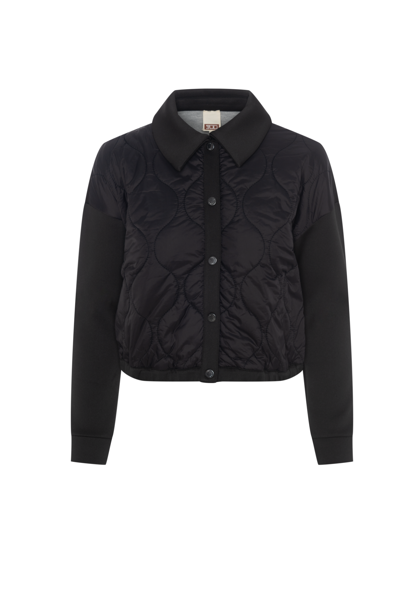 Cropped Quilted Scuba Combo Bomber Jacket