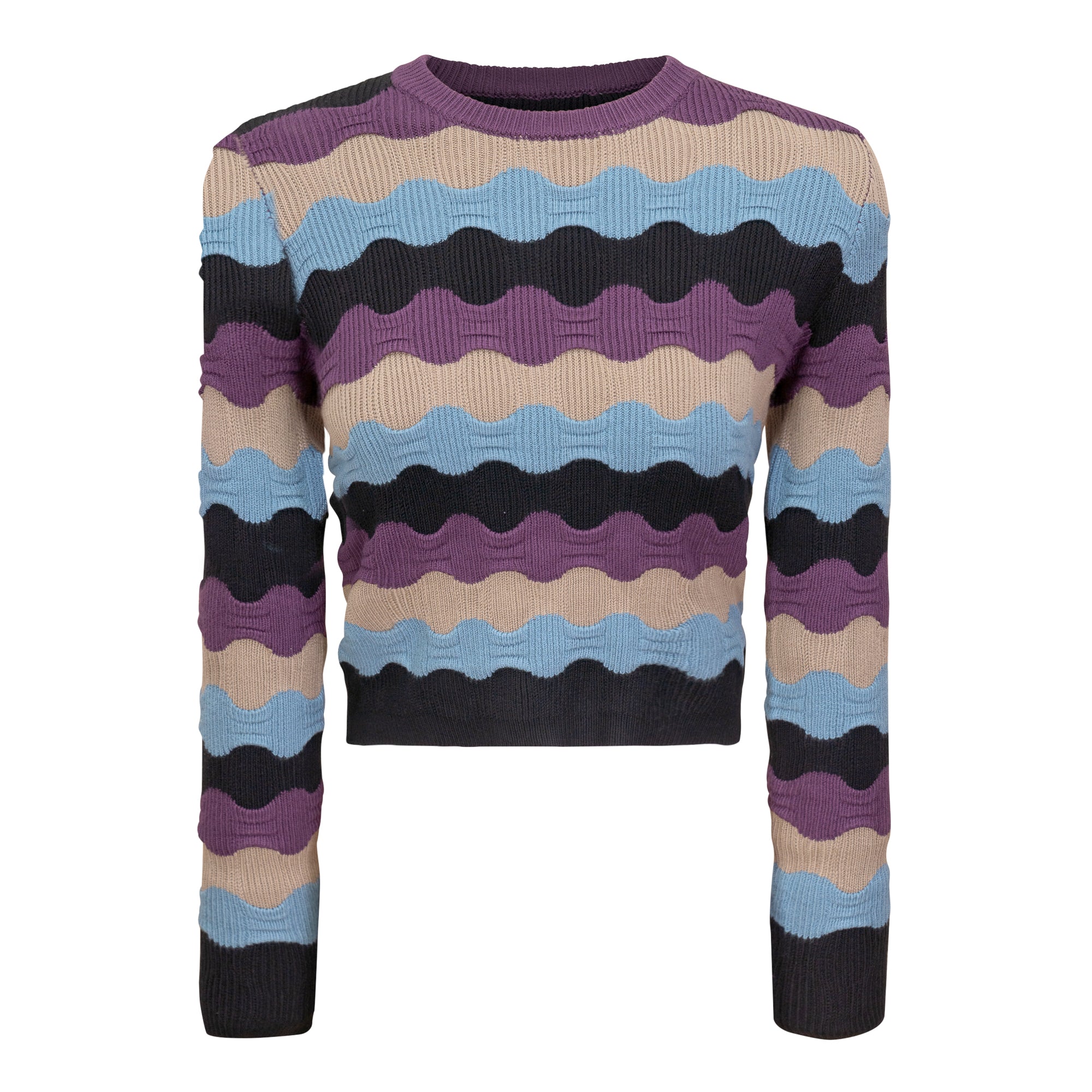 Cropped Textured Knit Top
