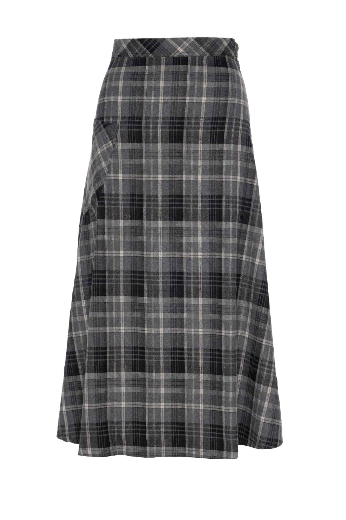 Plaid Corduroy Pocket Skirt