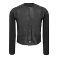 Cropped Leather Combo Jacket