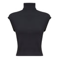 Turtle Neck Ribbed Knit Vest