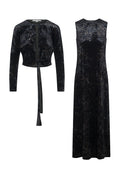Printed Velour Maxi Jumper Set