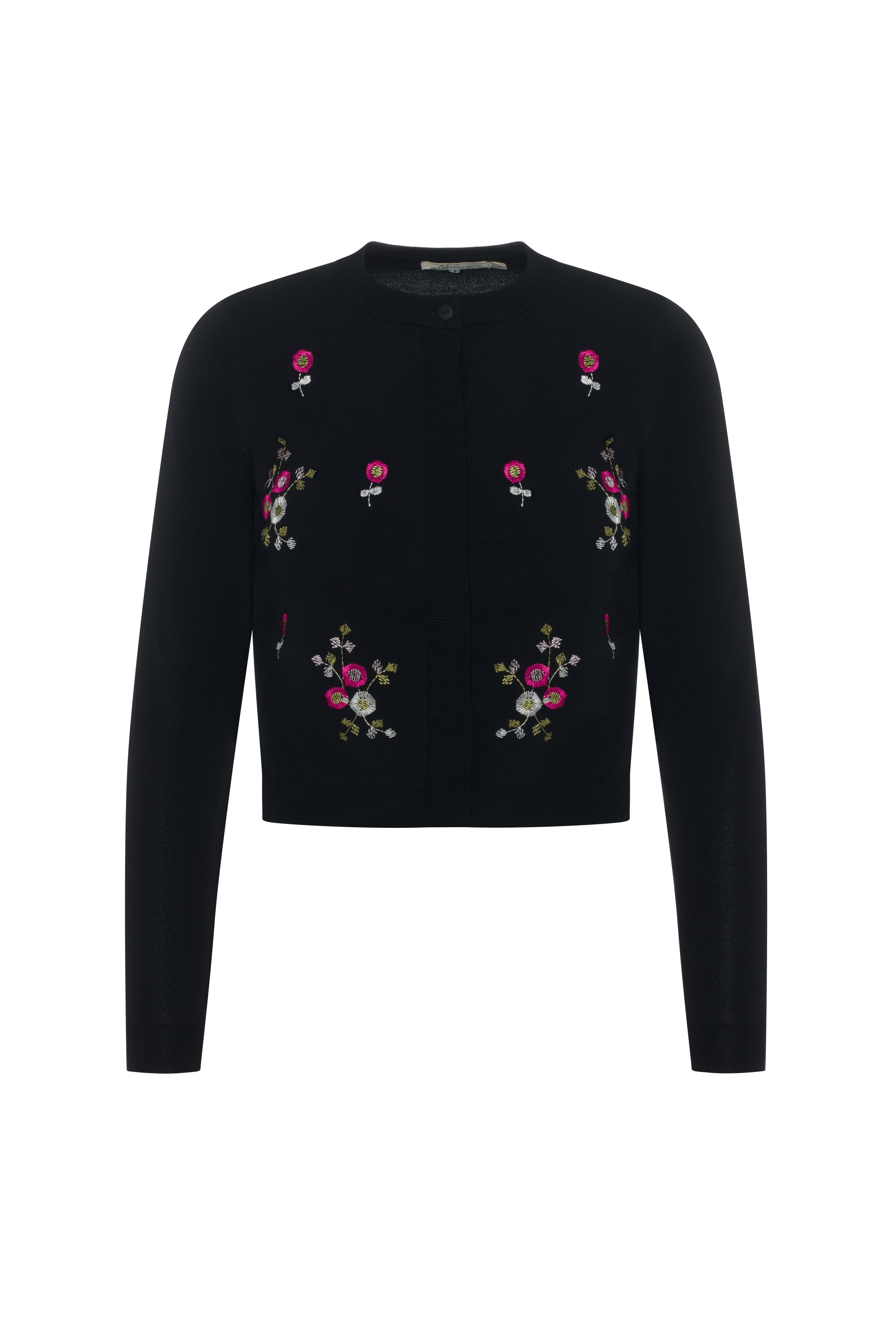 Embroidery Knit Cropped Cardigan