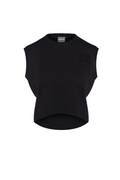 Embrodery Knit High Low Vest