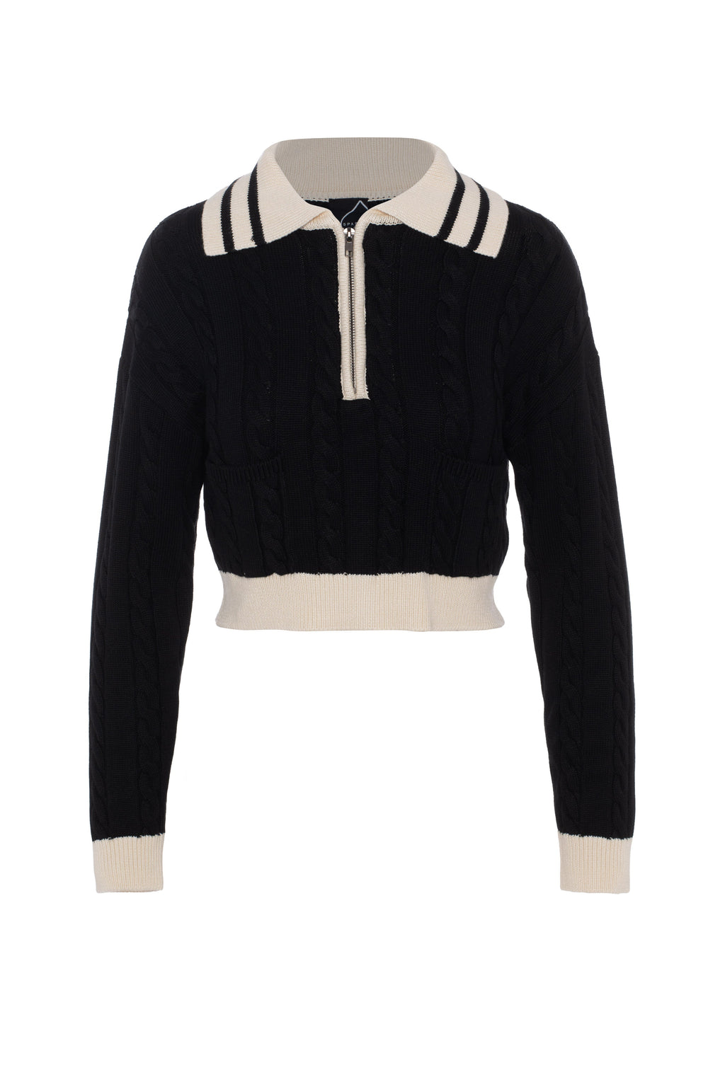 Cable Dolman Henley Sweater