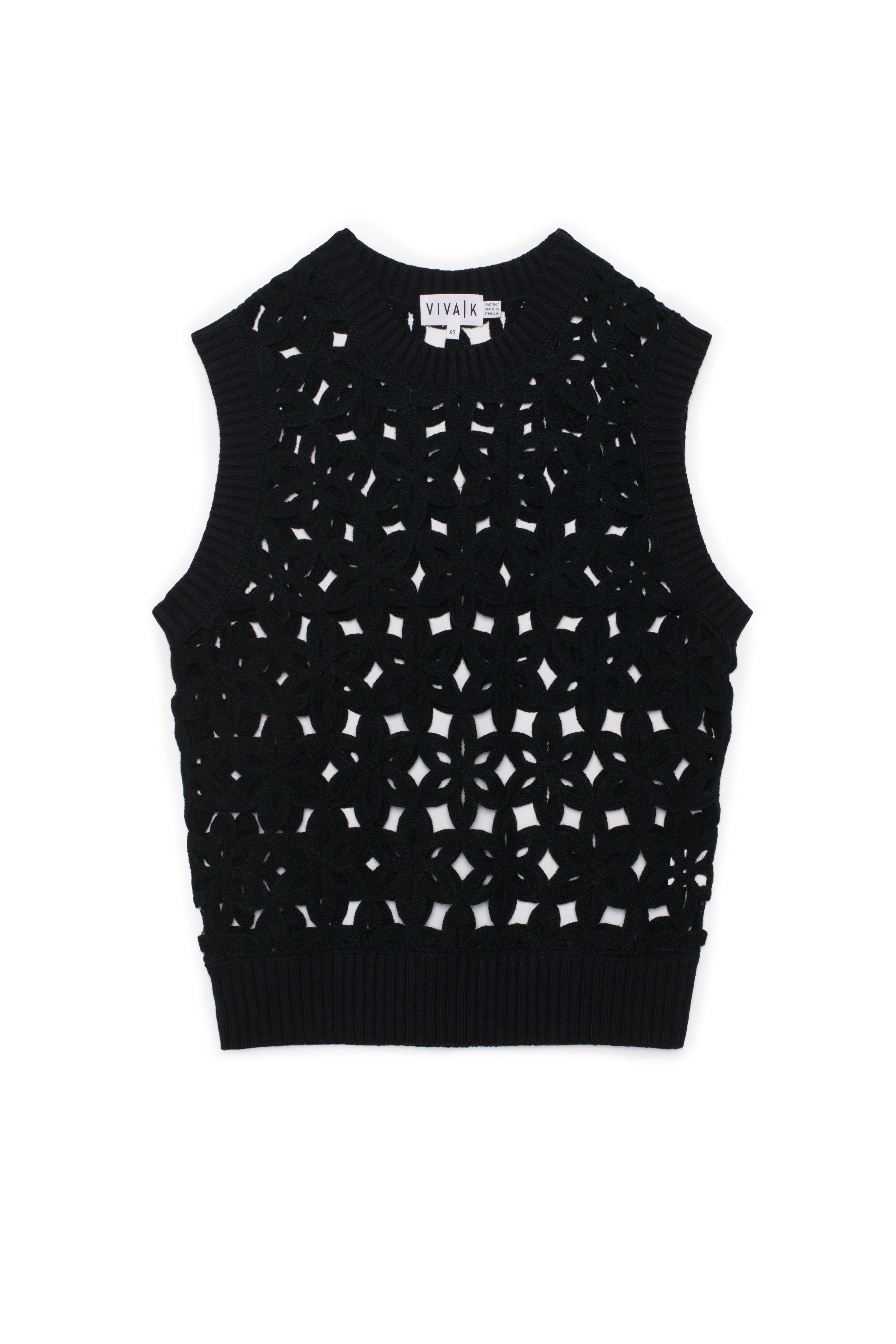 Flower Crochet Knit Vest