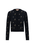 Embrodered Knit Cropped Cardigan