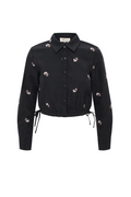 Embroidered Crape Strings Blouse