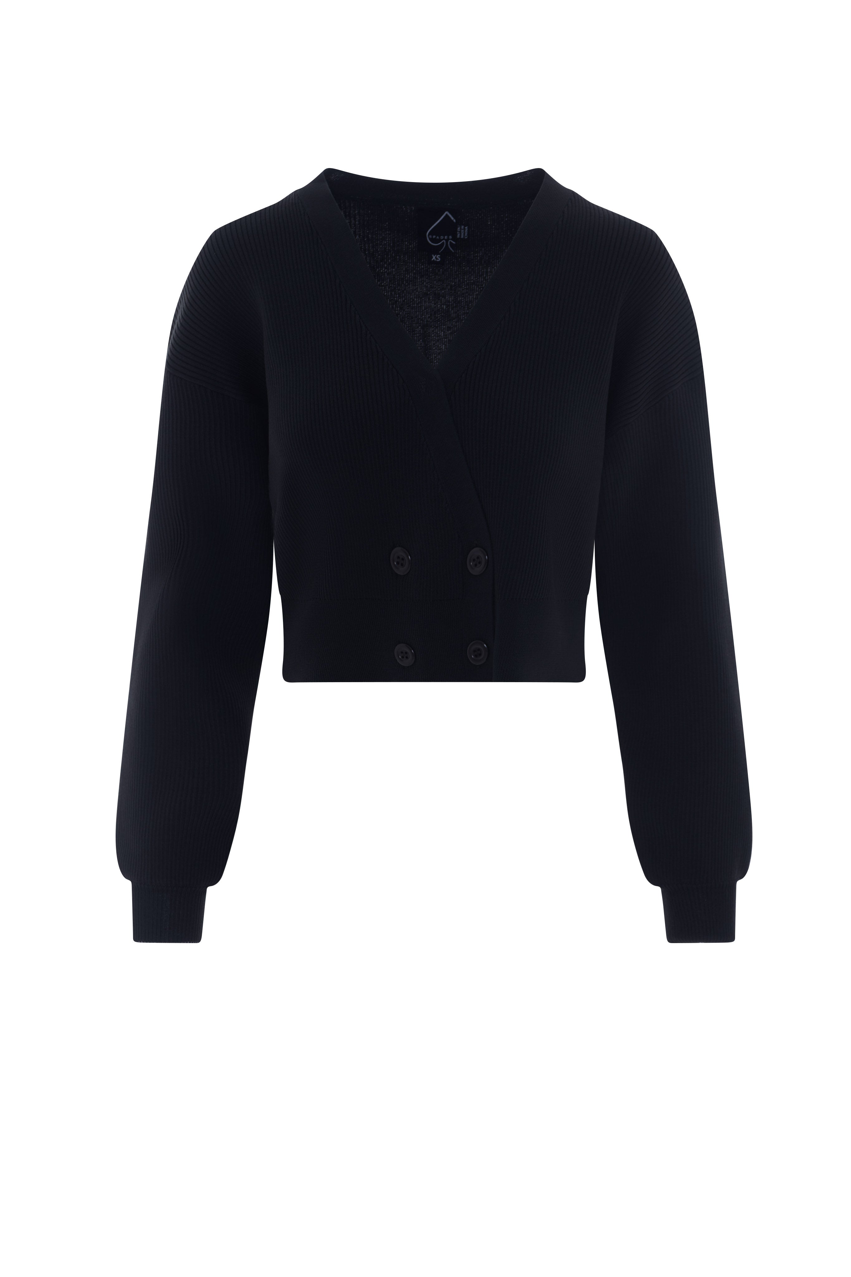 Double Breasted Cropped Knit Cardigan