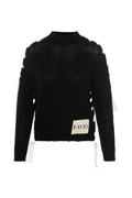 Mock Neck Ribbon Sweater