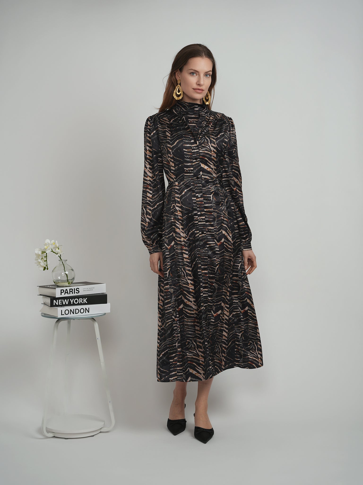 Printed Midi Dress Set