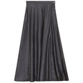 Accordion Pleated Leather Look Midi Skirt
