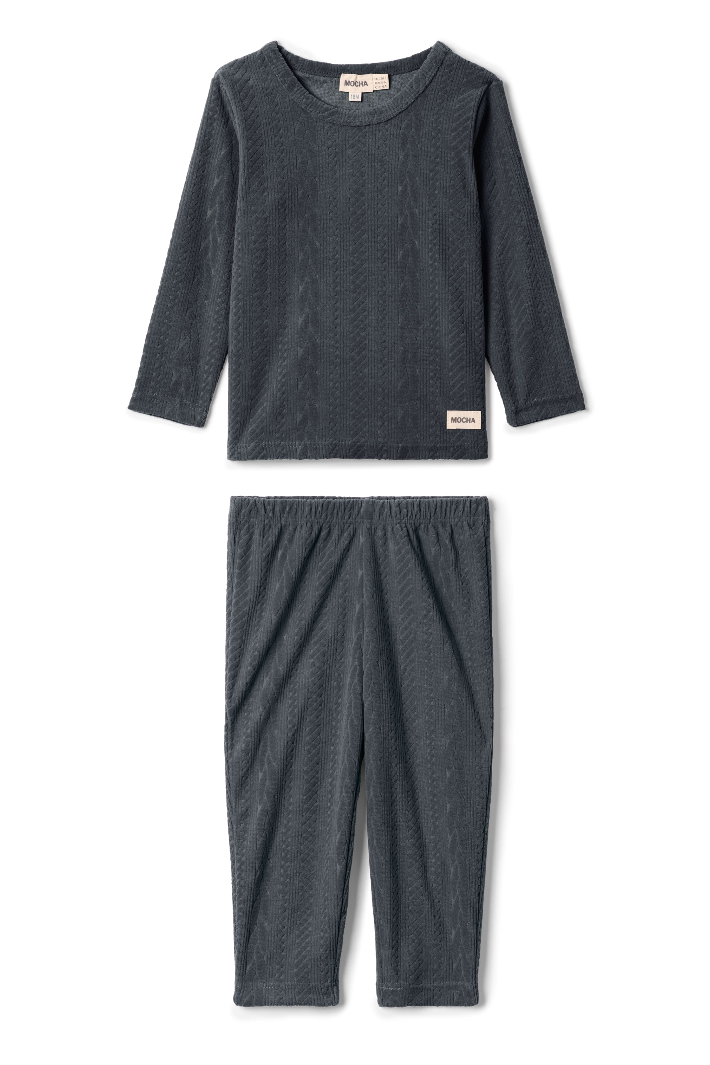 Cable Textured Velour Set