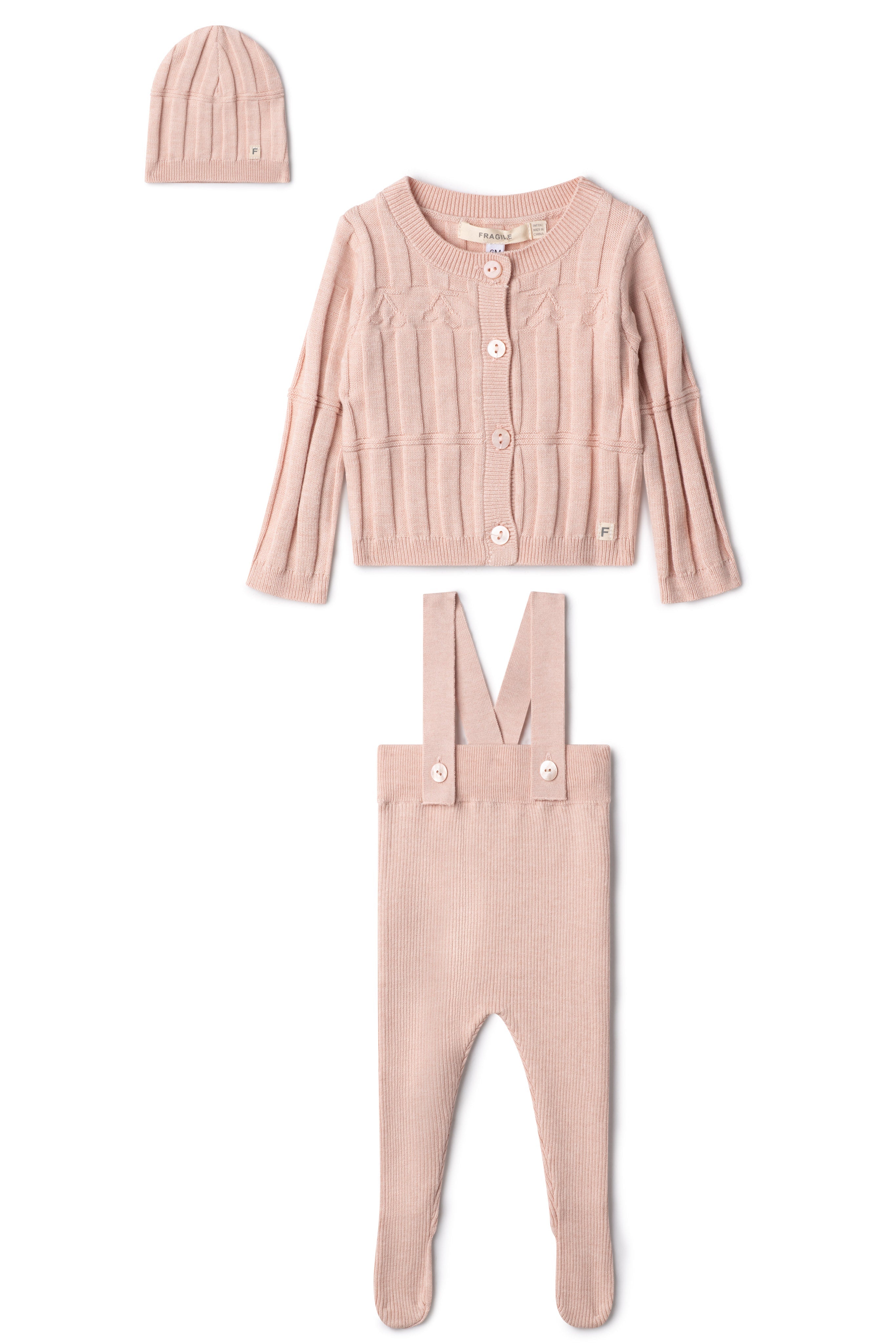 High Waist Overall Knit Set