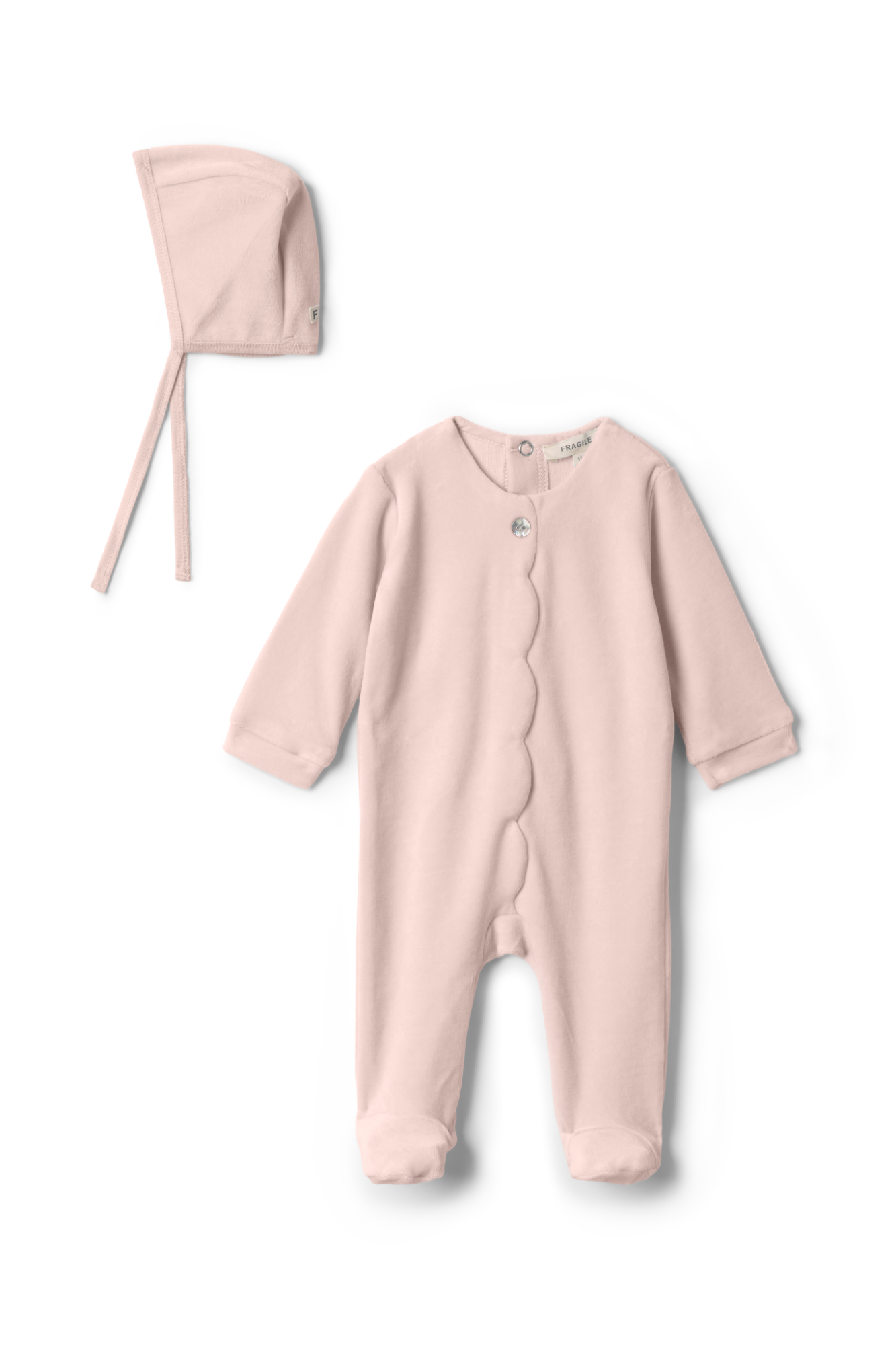 Cotton Velour Scallop Onesie