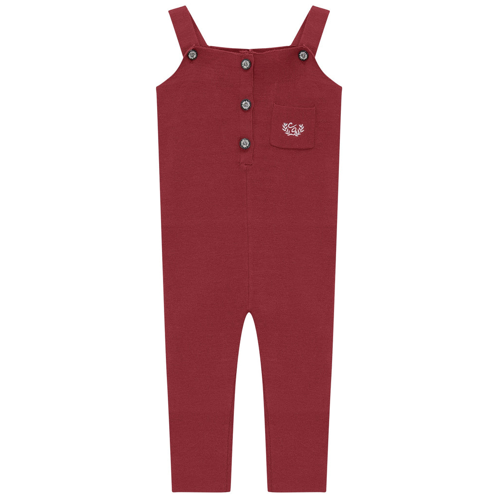 Crest Embroidery Knit Overall
