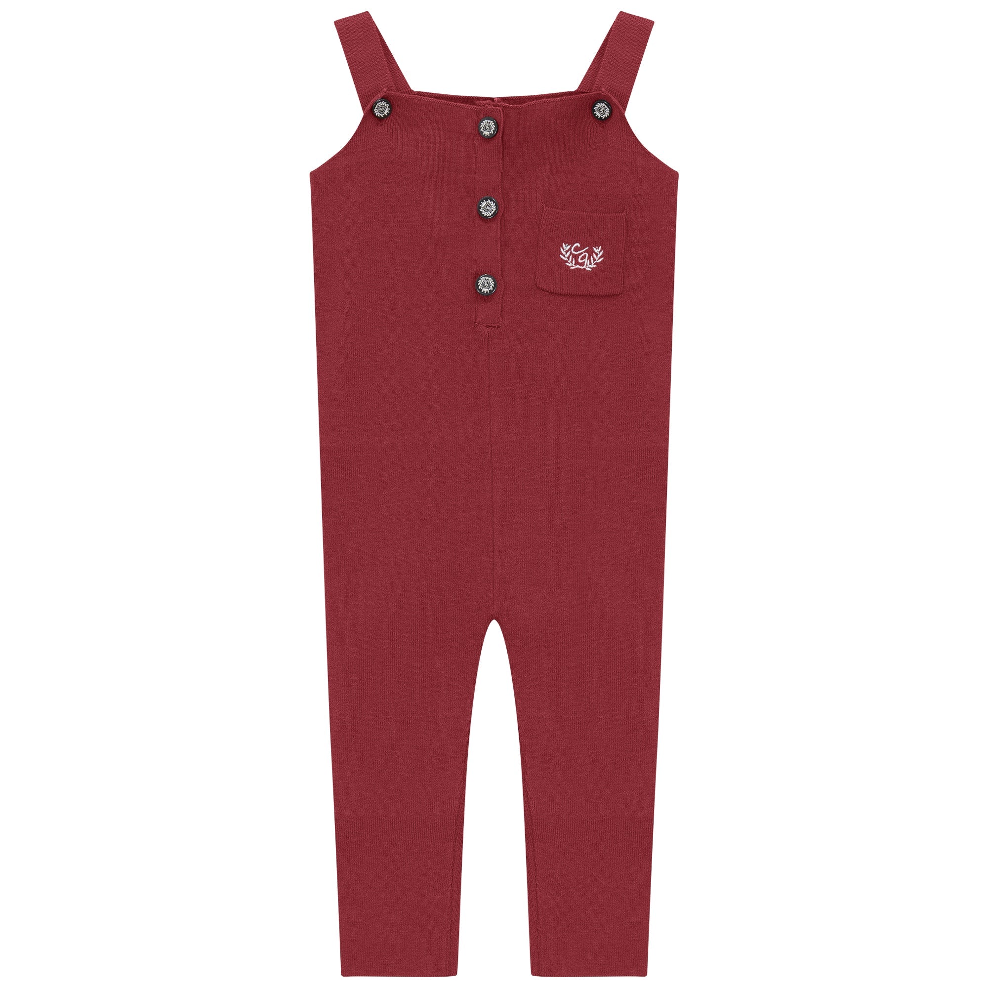 Crest Embroidery Knit Overall