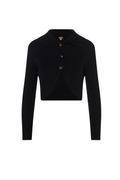 Big Collar Crop Cardigan
