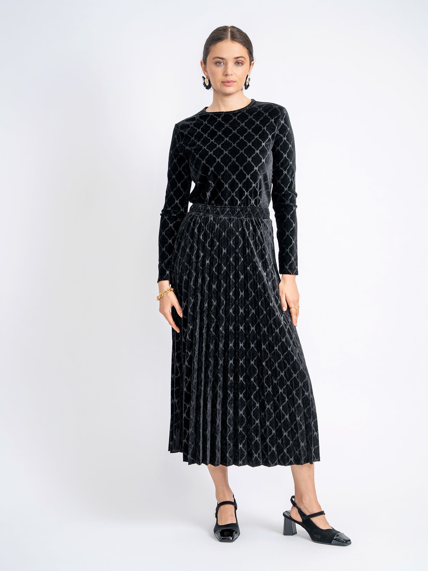Velvet Midi Skirt