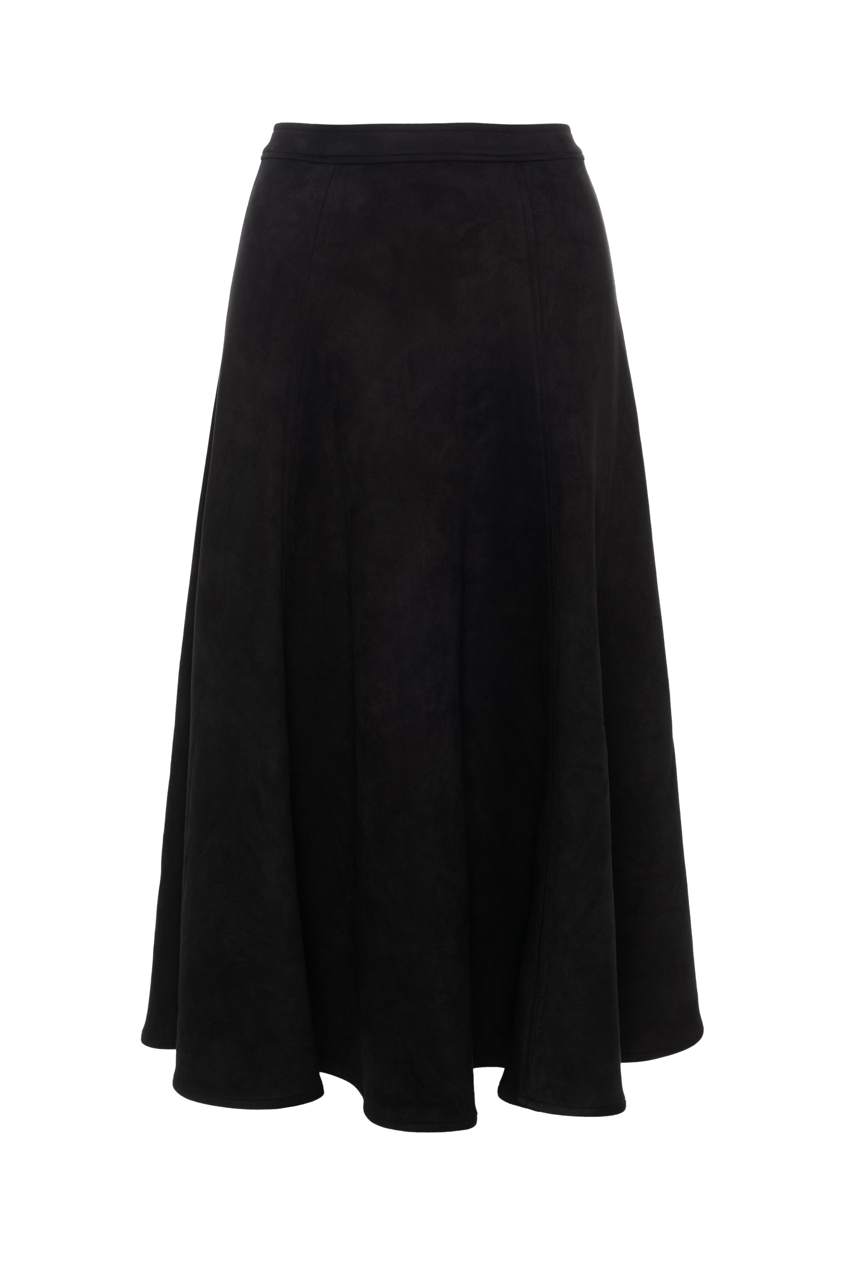 Suede Midi Panel Skirt