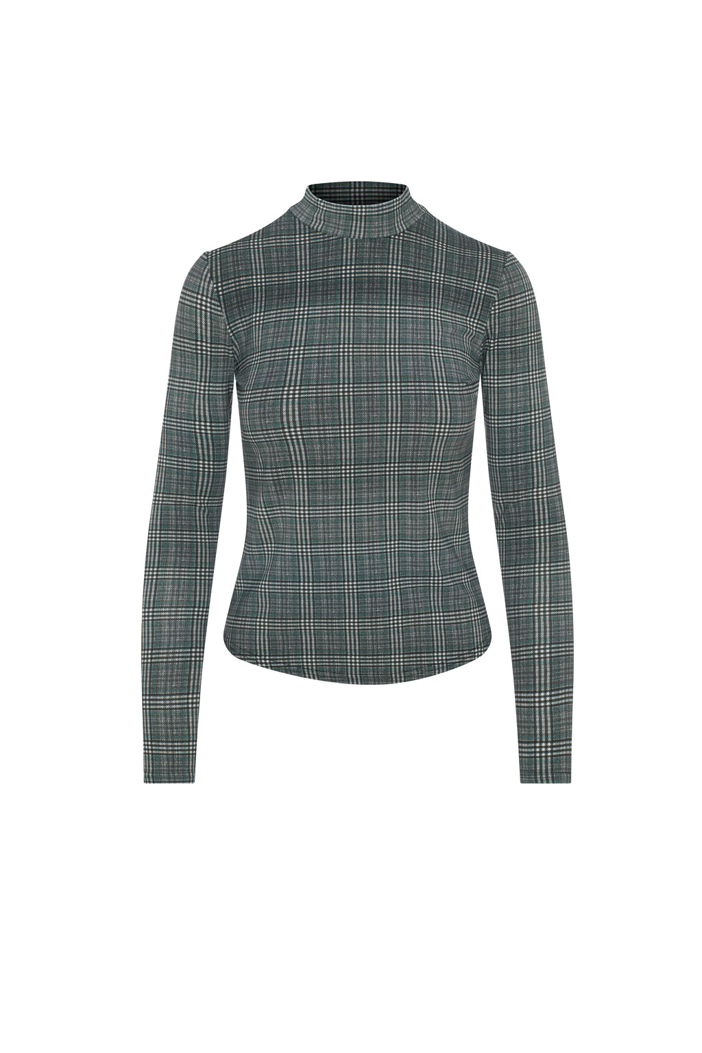 Plaid Mock Neck Top