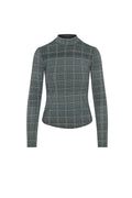 Plaid Mock Neck Top