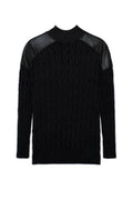 Maternity Dolman Leather Combo Sweater
