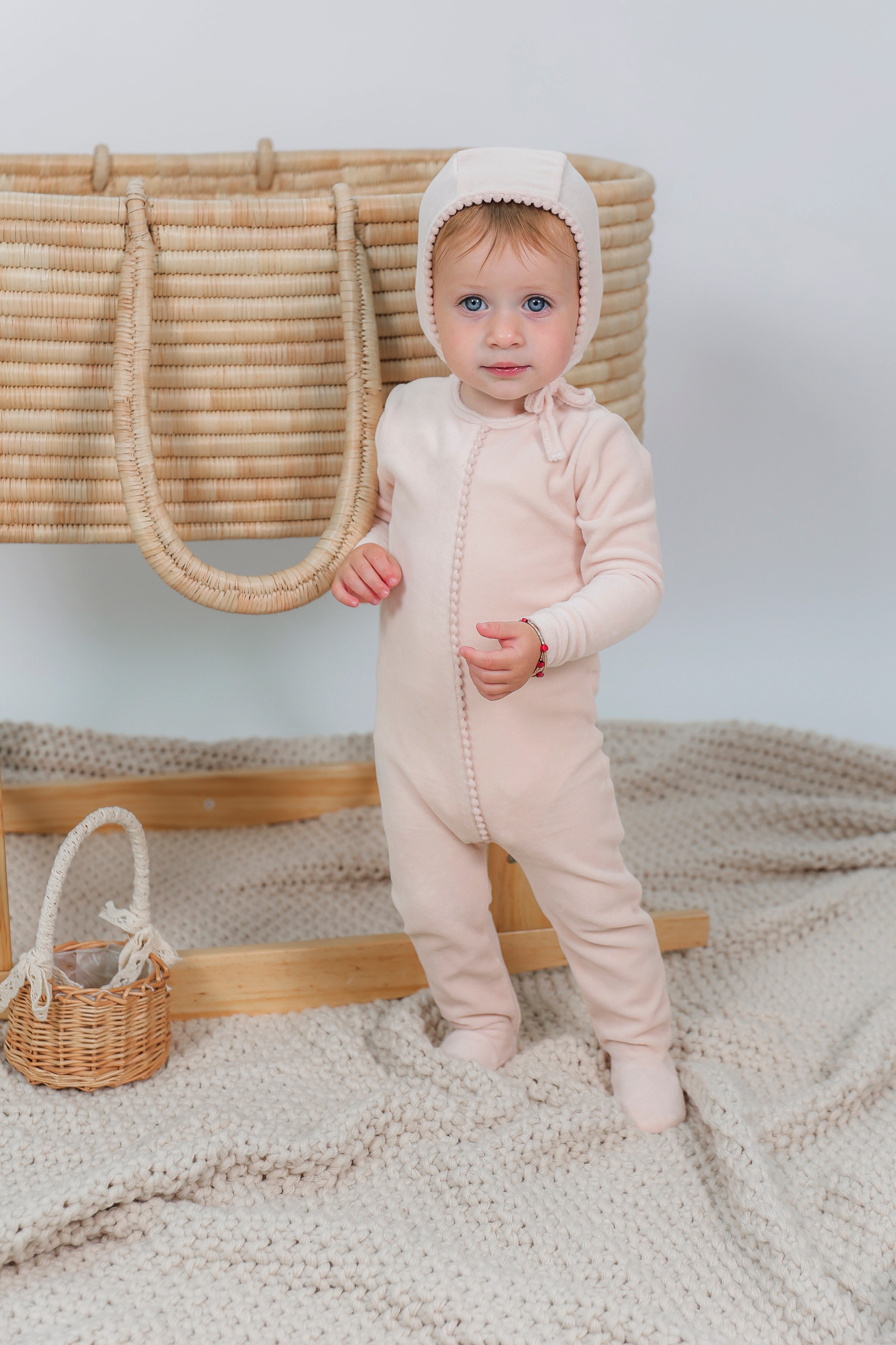 Velour Pompom Onesie