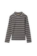 Waffle Stripped Mock Neck Top