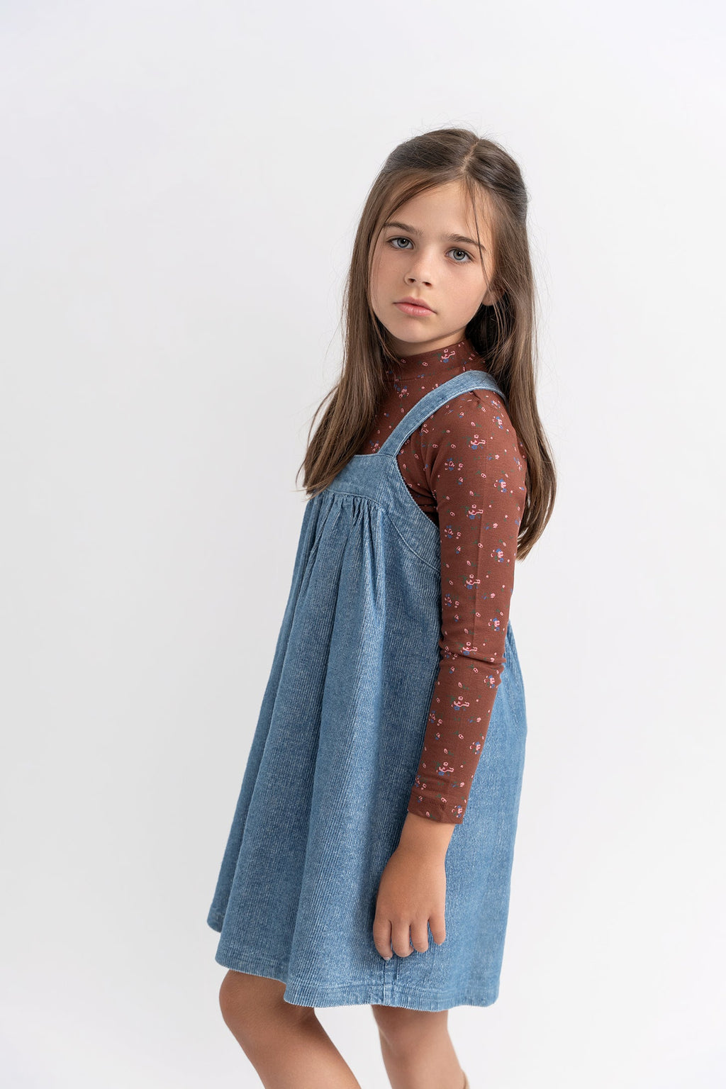 Floral Printed Mock Neck