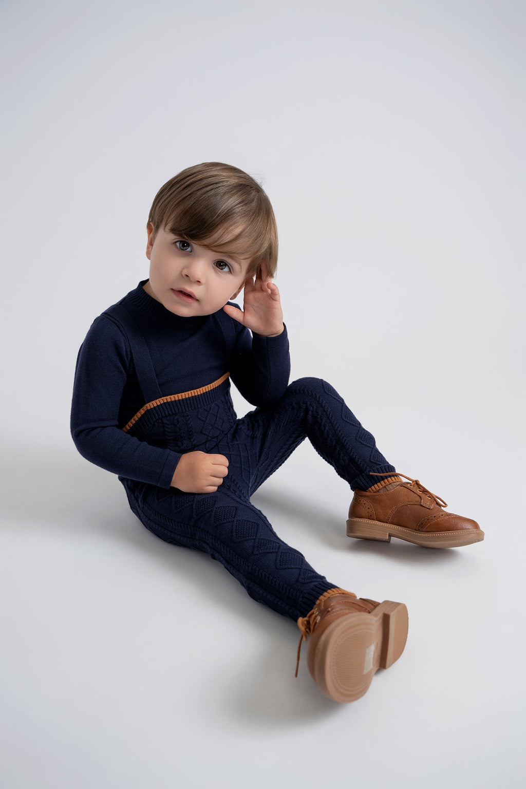 Cable Knit Overall Set