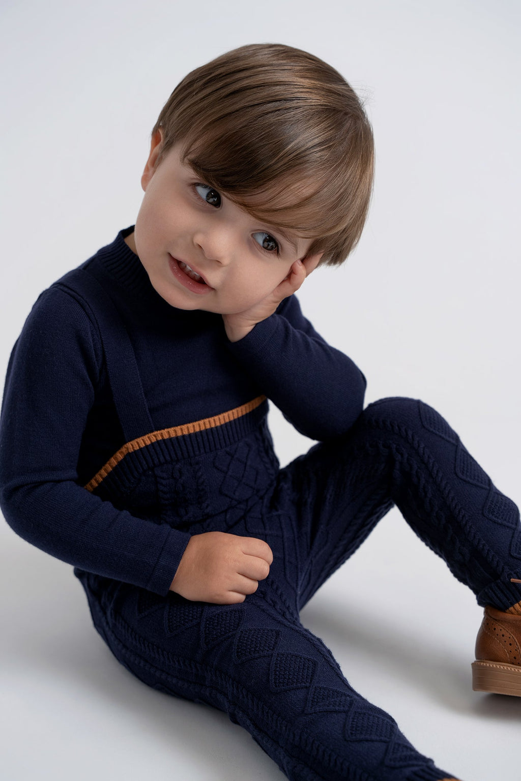 Cable Knit Overall Set