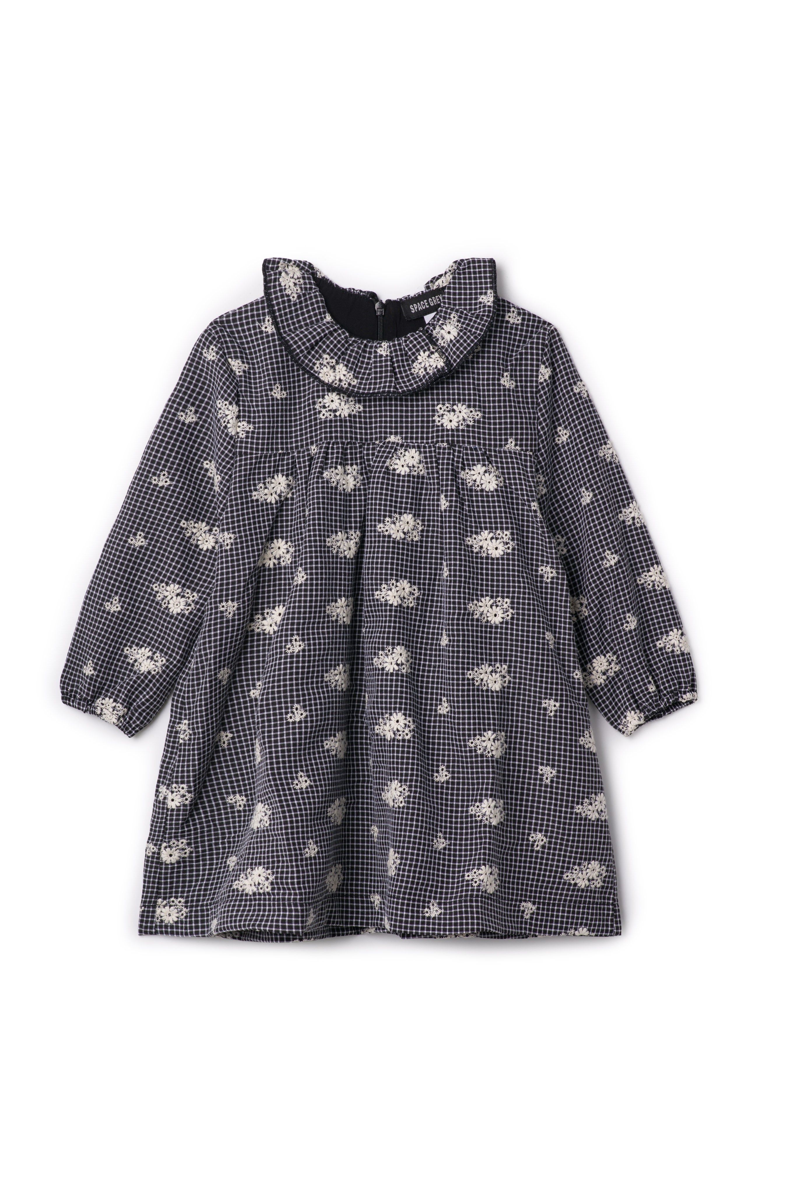 Checkered Embroidered Dress