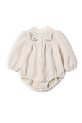 Velvet Embroidered Floral Bubble