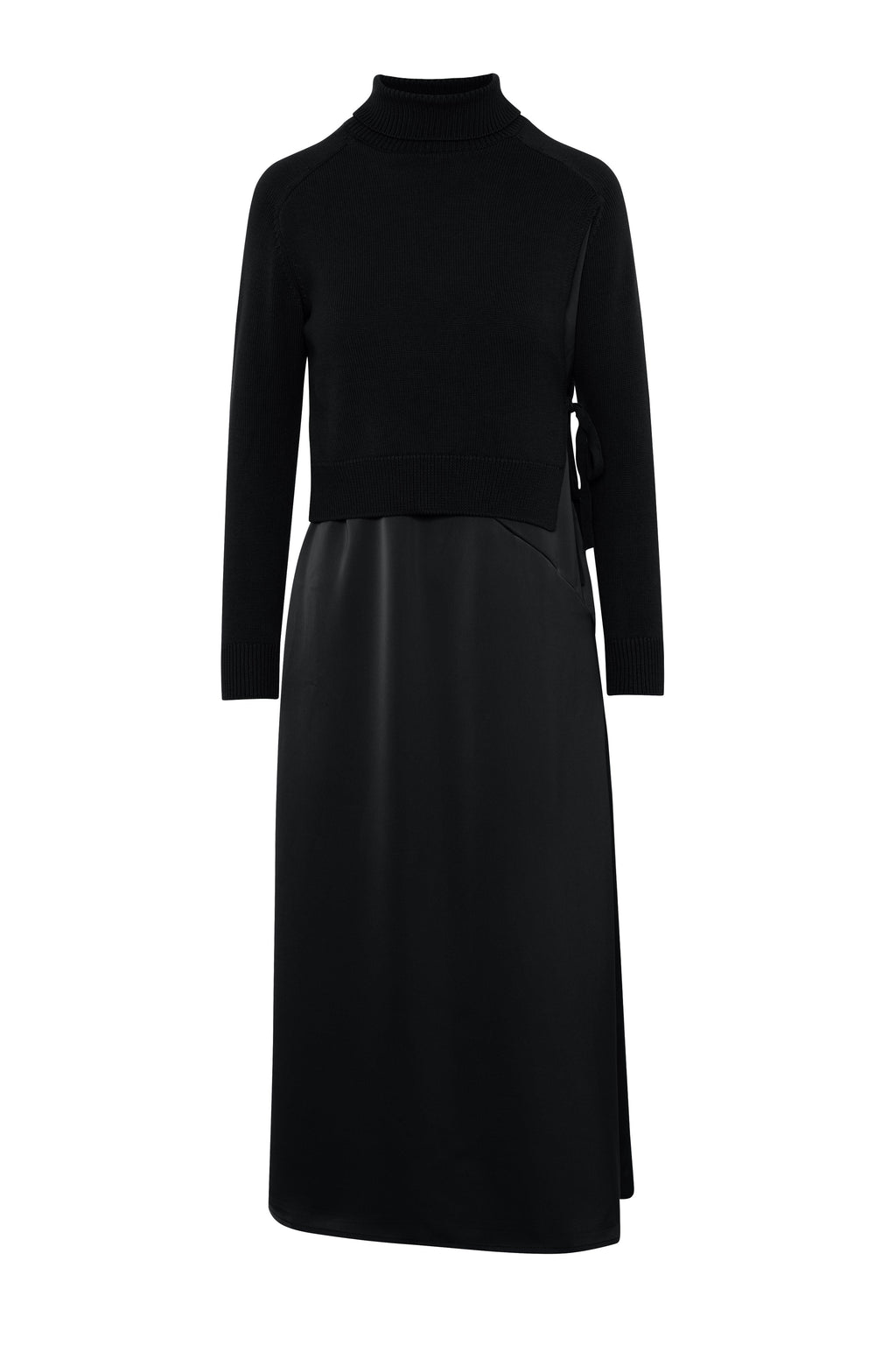 Satin Jump Dress with Sweater