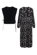 Floral Print Dress with Vest