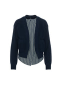 Knit Cardigan with Stippped Shirt