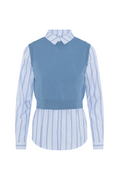 Knit Vest with Stripped Shirt